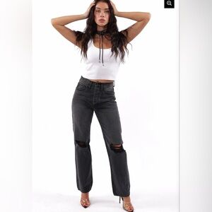 Good American-high rise stright leg Jeans